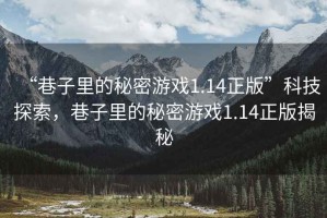 “巷子里的秘密游戲1.14正版”科技探索，巷子里的秘密游戲1.14正版揭秘