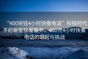 “400塊錢4小時(shí)快餐電話”科技時(shí)代下的新型快餐服務(wù)，400元4小時(shí)快餐電話的崛起與挑戰(zhàn)
