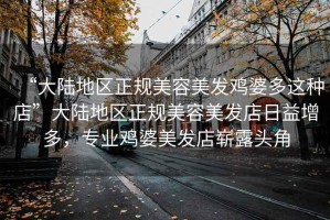“大陸地區(qū)正規(guī)美容美發(fā)雞婆多這種店”大陸地區(qū)正規(guī)美容美發(fā)店日益增多，專業(yè)雞婆美發(fā)店嶄露頭角