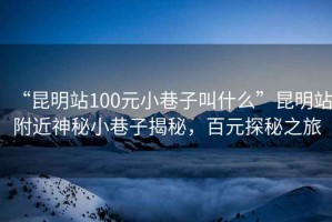 “昆明站100元小巷子叫什么”昆明站附近神秘小巷子揭秘，百元探秘之旅