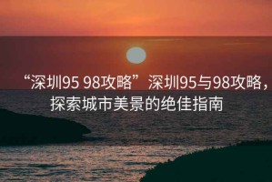 “深圳95 98攻略”深圳95與98攻略，探索城市美景的絕佳指南