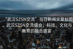 “武漢SZSN交流”當(dāng)日新聞文章標(biāo)題，武漢SZSN交流盛會(huì)，科技、文化與教育的融合盛宴