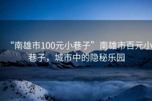 “南雄市100元小巷子”南雄市百元小巷子，城市中的隱秘樂園