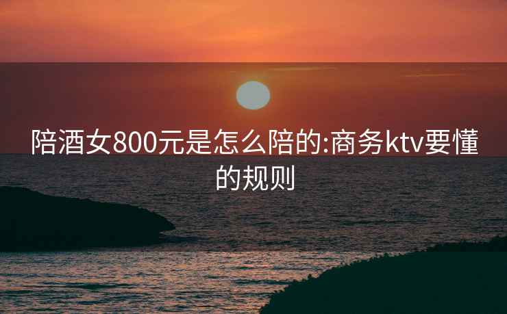 陪酒女800元是怎么陪的:商務(wù)ktv要懂的規(guī)則