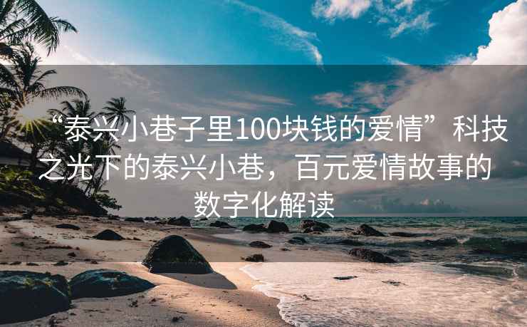 “泰興小巷子里100塊錢(qián)的愛(ài)情”科技之光下的泰興小巷，百元愛(ài)情故事的數(shù)字化解讀