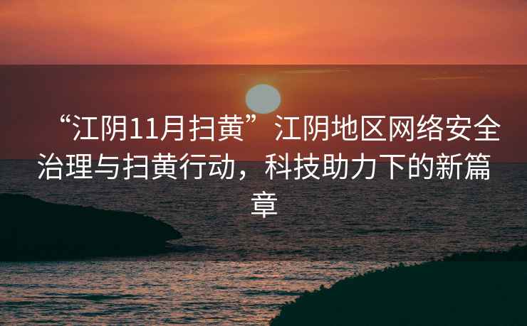 “江陰11月掃黃”江陰地區(qū)網(wǎng)絡(luò)安全治理與掃黃行動(dòng)，科技助力下的新篇章