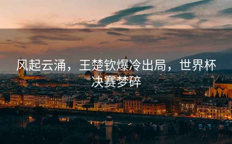 風(fēng)起云涌，王楚欽爆冷出局，世界杯決賽夢碎