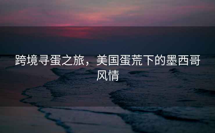 跨境尋蛋之旅，美國蛋荒下的墨西哥風情