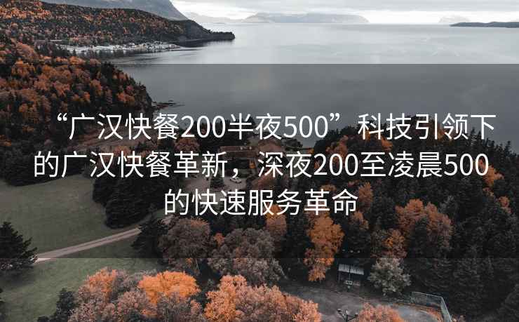 “廣漢快餐200半夜500”科技引領(lǐng)下的廣漢快餐革新，深夜200至凌晨500的快速服務(wù)革命