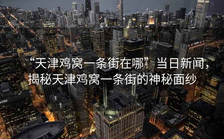 “天津雞窩一條街在哪”當(dāng)日新聞，揭秘天津雞窩一條街的神秘面紗