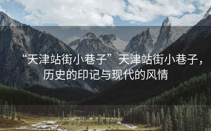 “天津站街小巷子”天津站街小巷子，歷史的印記與現(xiàn)代的風(fēng)情