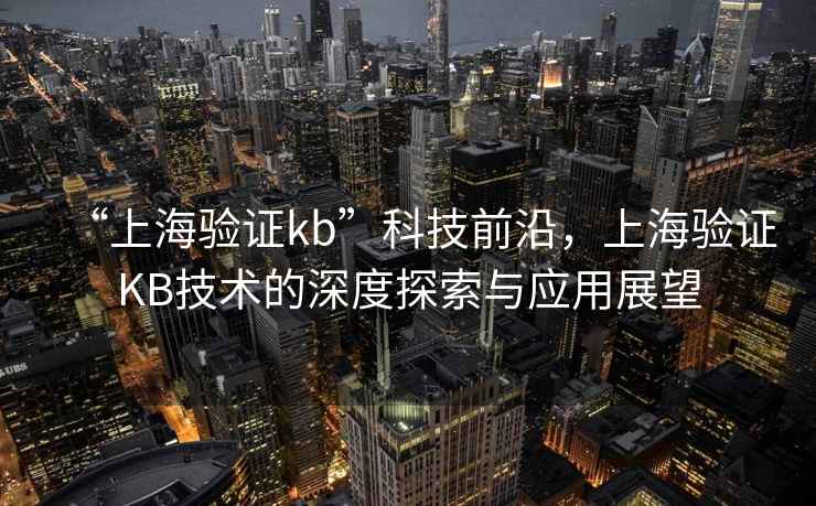 “上海驗證kb”科技前沿，上海驗證KB技術(shù)的深度探索與應(yīng)用展望