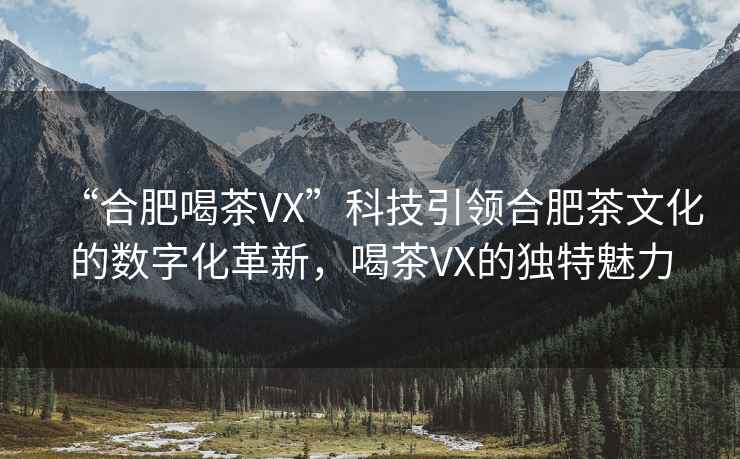 “合肥喝茶VX”科技引領(lǐng)合肥茶文化的數(shù)字化革新，喝茶VX的獨特魅力