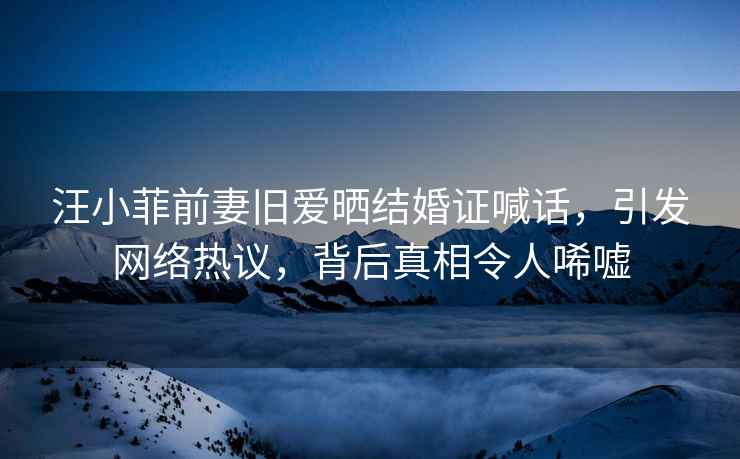 汪小菲前妻舊愛(ài)曬結(jié)婚證喊話，引發(fā)網(wǎng)絡(luò)熱議，背后真相令人唏噓