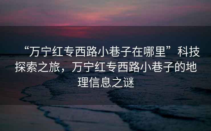 “萬寧紅專西路小巷子在哪里”科技探索之旅，萬寧紅專西路小巷子的地理信息之謎