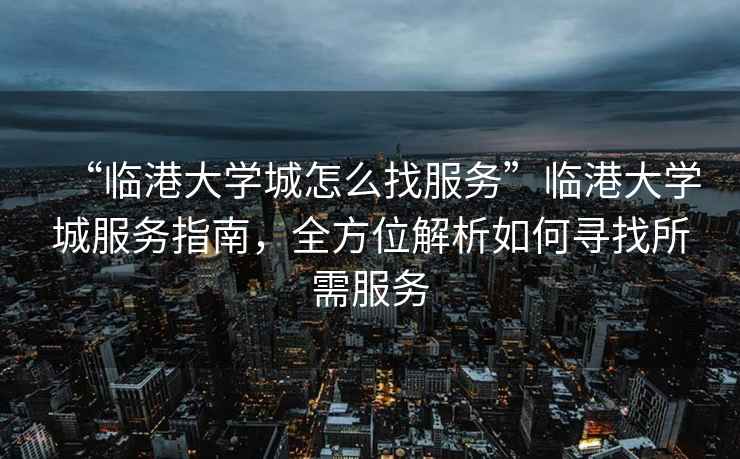 “臨港大學(xué)城怎么找服務(wù)”臨港大學(xué)城服務(wù)指南，全方位解析如何尋找所需服務(wù)