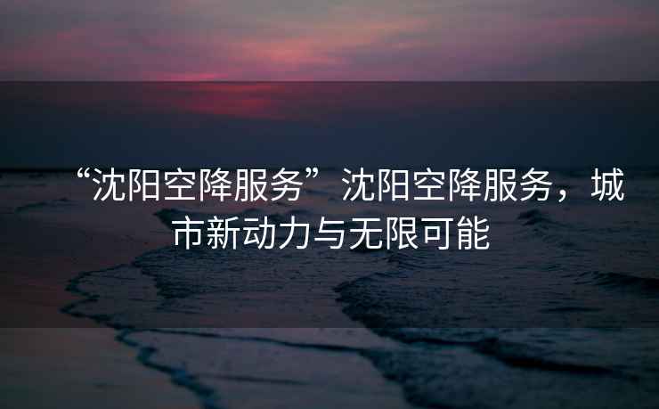 “沈陽空降服務(wù)”沈陽空降服務(wù)，城市新動力與無限可能