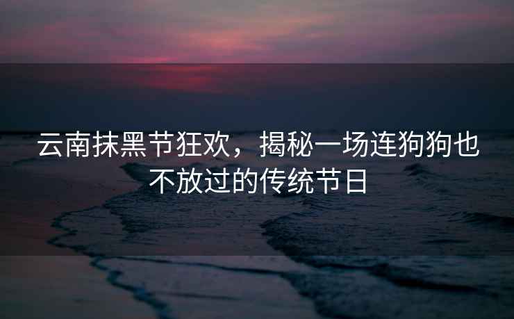 云南抹黑節(jié)狂歡，揭秘一場(chǎng)連狗狗也不放過(guò)的傳統(tǒng)節(jié)日