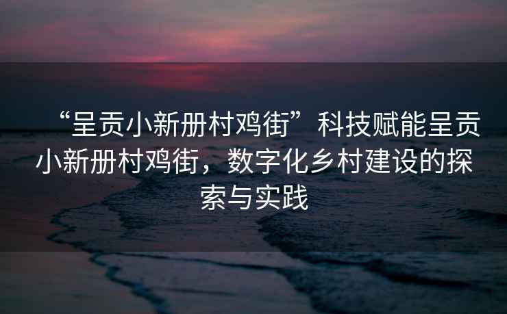 “呈貢小新冊(cè)村雞街”科技賦能呈貢小新冊(cè)村雞街，數(shù)字化鄉(xiāng)村建設(shè)的探索與實(shí)踐