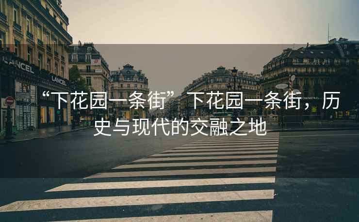 “下花園一條街”下花園一條街，歷史與現(xiàn)代的交融之地