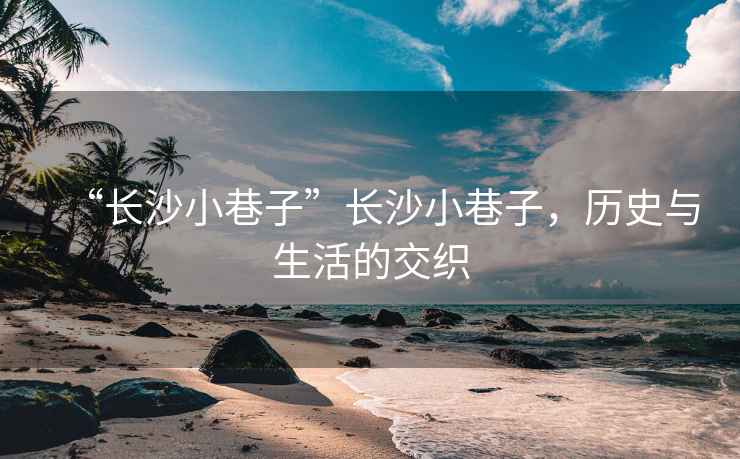 “長沙小巷子”長沙小巷子，歷史與生活的交織