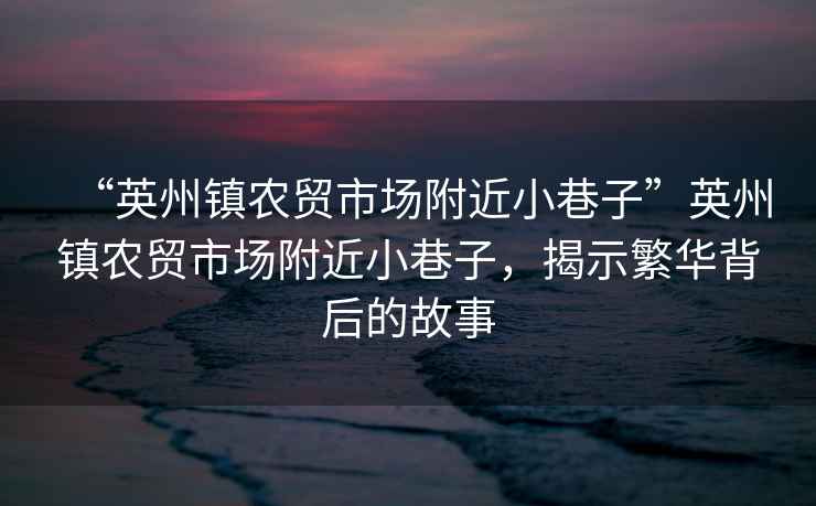 “英州鎮(zhèn)農(nóng)貿(mào)市場附近小巷子”英州鎮(zhèn)農(nóng)貿(mào)市場附近小巷子，揭示繁華背后的故事