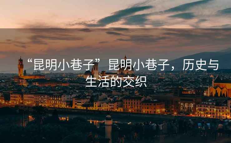 “昆明小巷子”昆明小巷子，歷史與生活的交織