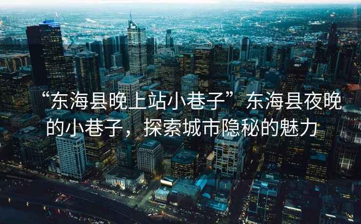 “東?？h晚上站小巷子”東海縣夜晚的小巷子，探索城市隱秘的魅力
