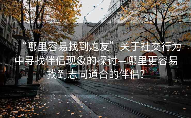 “哪里容易找到炮友”關(guān)于社交行為中尋找伴侶現(xiàn)象的探討—哪里更容易找到志同道合的伴侶？