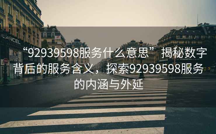 “92939598服務什么意思”揭秘數(shù)字背后的服務含義，探索92939598服務的內涵與外延