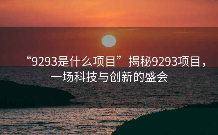 “9293是什么項目”揭秘9293項目，一場科技與創(chuàng)新的盛會