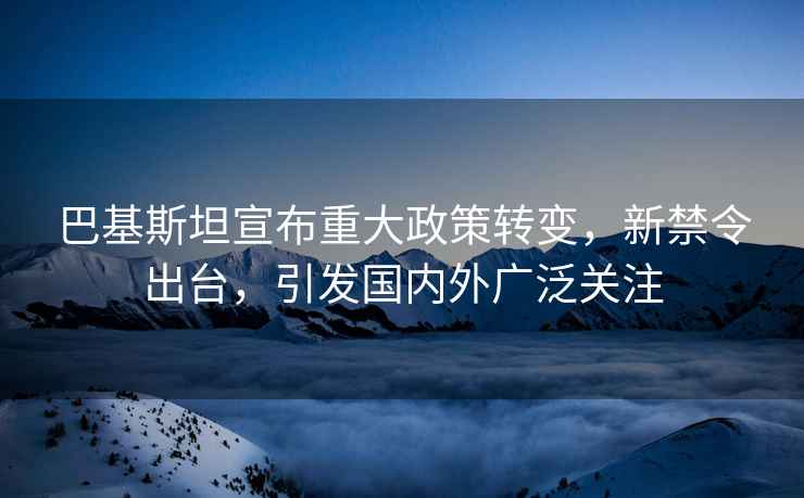 巴基斯坦宣布重大政策轉(zhuǎn)變，新禁令出臺，引發(fā)國內(nèi)外廣泛關(guān)注