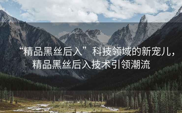 “精品黑絲后入”科技領域的新寵兒，精品黑絲后入技術引領潮流