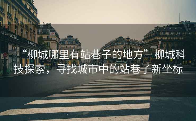 “柳城哪里有站巷子的地方”柳城科技探索，尋找城市中的站巷子新坐標(biāo)