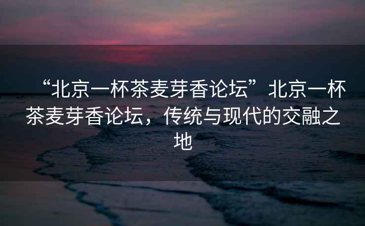 “北京一杯茶麥芽香論壇”北京一杯茶麥芽香論壇，傳統(tǒng)與現(xiàn)代的交融之地