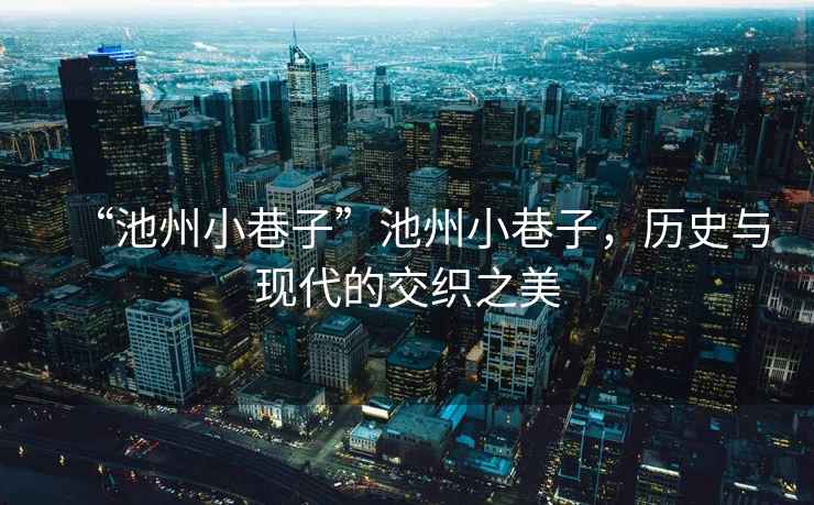 “池州小巷子”池州小巷子，歷史與現(xiàn)代的交織之美