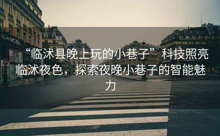 “臨沭縣晚上玩的小巷子”科技照亮臨沭夜色，探索夜晚小巷子的智能魅力