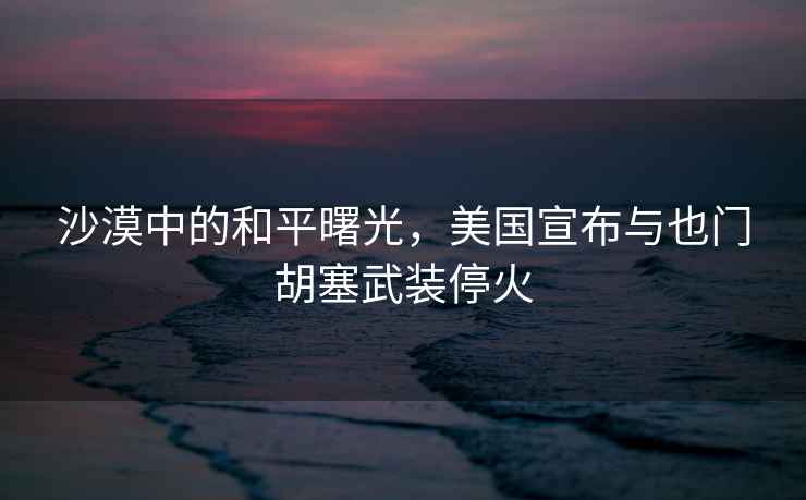 沙漠中的和平曙光，美國宣布與也門胡塞武裝停火