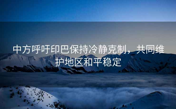 中方呼吁印巴保持冷靜克制，共同維護(hù)地區(qū)和平穩(wěn)定