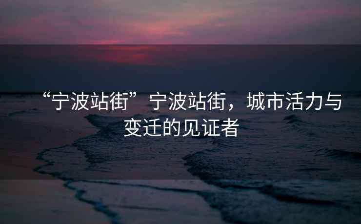 “寧波站街”寧波站街，城市活力與變遷的見證者