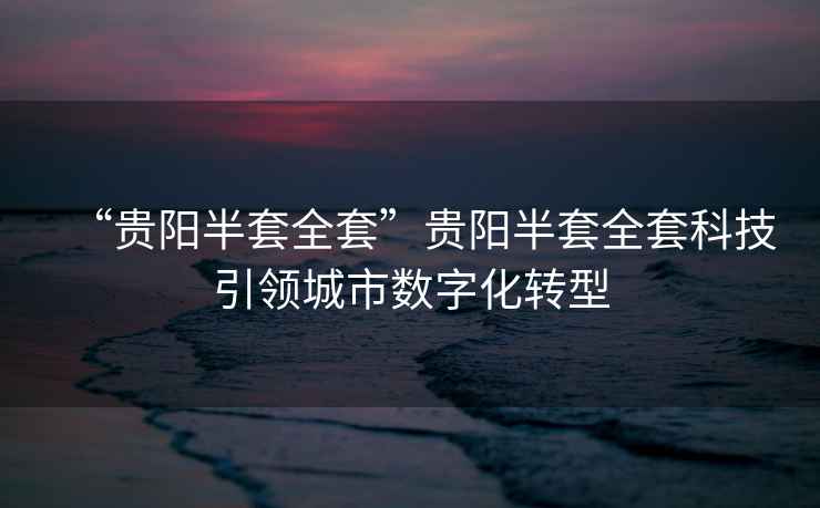 “貴陽半套全套”貴陽半套全套科技引領(lǐng)城市數(shù)字化轉(zhuǎn)型