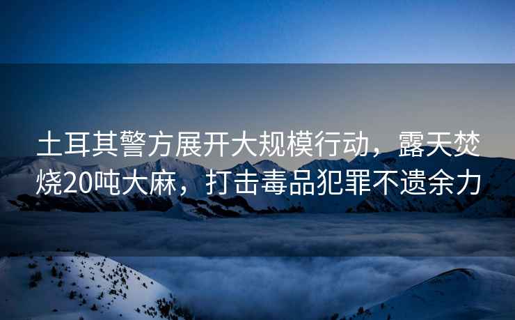 土耳其警方展開大規(guī)模行動，露天焚燒20噸大麻，打擊毒品犯罪不遺余力