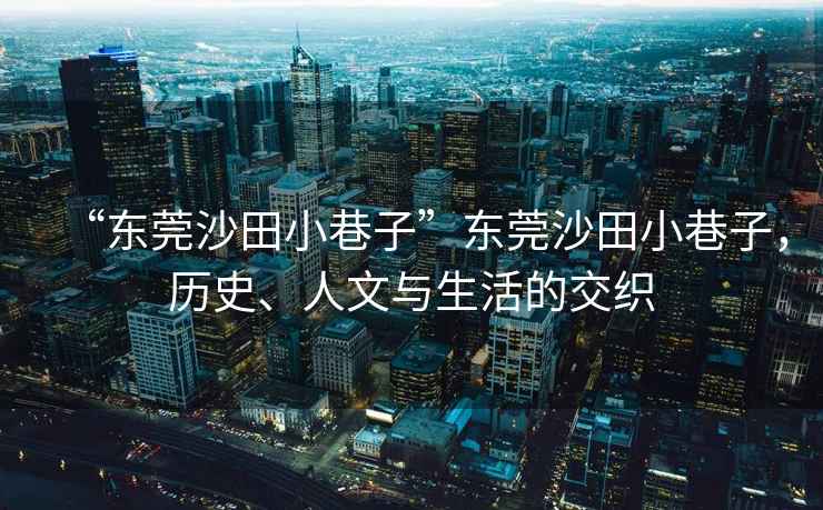 “東莞沙田小巷子”東莞沙田小巷子，歷史、人文與生活的交織