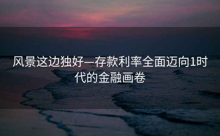 風景這邊獨好—存款利率全面邁向1時代的金融畫卷