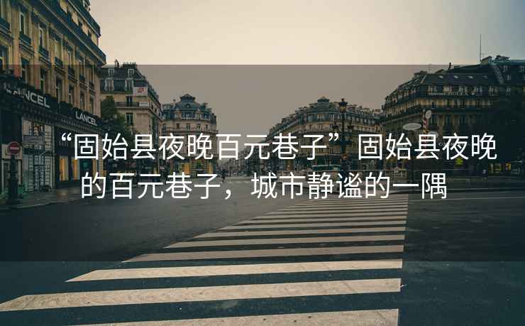 “固始縣夜晚百元巷子”固始縣夜晚的百元巷子，城市靜謐的一隅