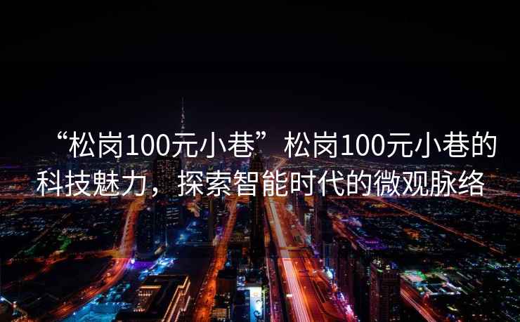 “松崗100元小巷”松崗100元小巷的科技魅力，探索智能時代的微觀脈絡(luò)