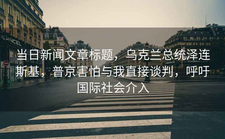 當(dāng)日新聞文章標(biāo)題，烏克蘭總統(tǒng)澤連斯基，普京害怕與我直接談判，呼吁國際社會介入