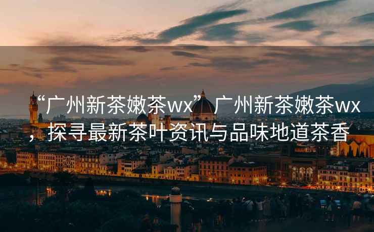 “廣州新茶嫩茶wx”廣州新茶嫩茶wx，探尋最新茶葉資訊與品味地道茶香