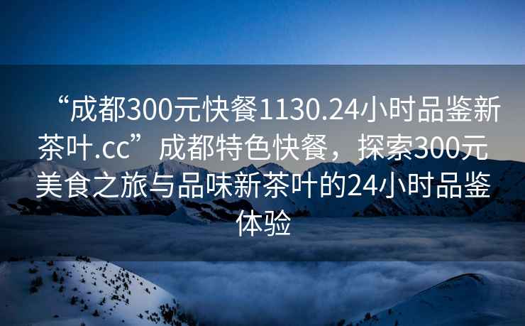 “成都300元快餐1130.24小時品鑒新茶葉.cc”成都特色快餐，探索300元美食之旅與品味新茶葉的24小時品鑒體驗