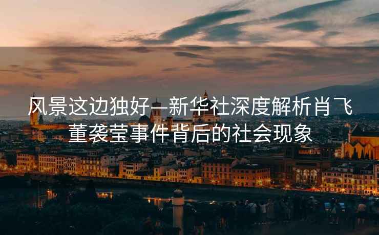 風(fēng)景這邊獨(dú)好—新華社深度解析肖飛董襲瑩事件背后的社會(huì)現(xiàn)象
